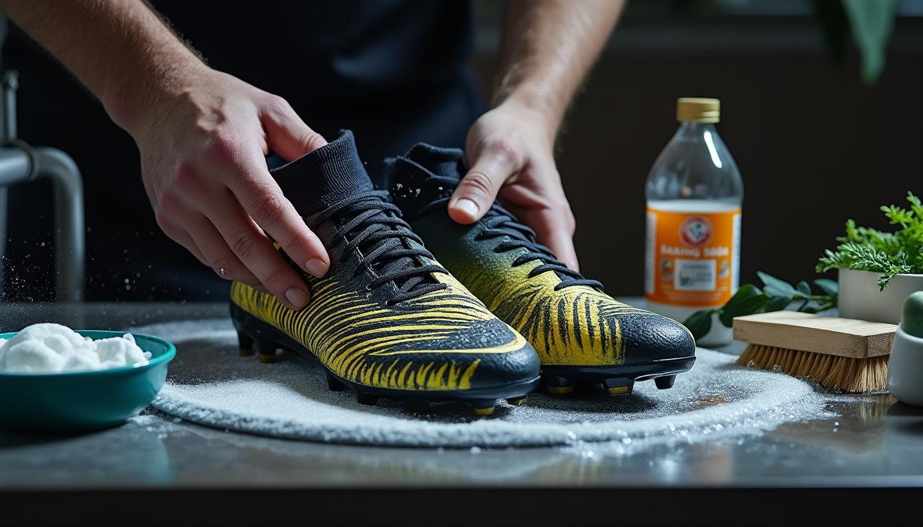 Comment nettoyer ses crampons de foot avec des produits naturels
