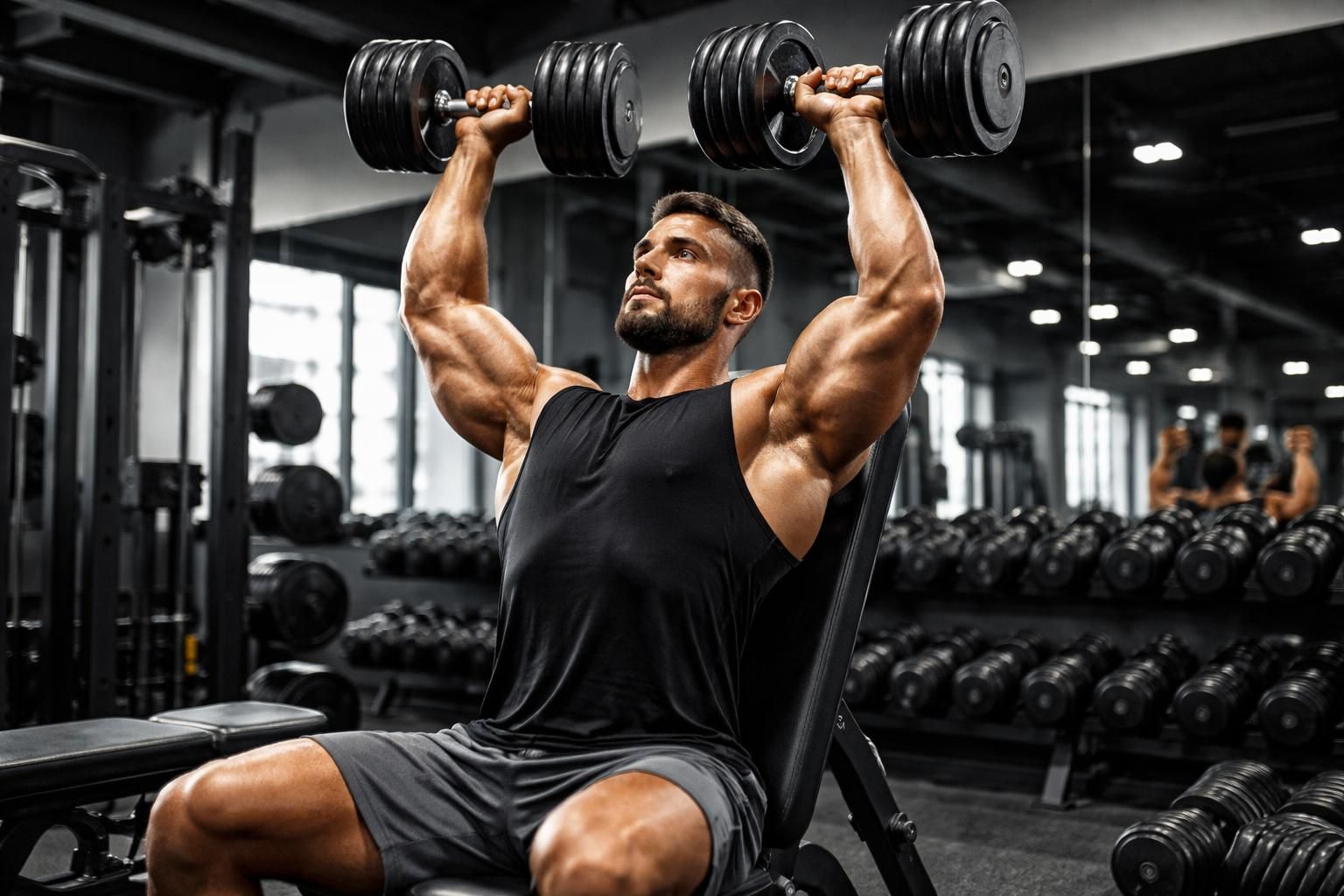 Développé militaire haltères : comment progresser en force et en masse musculaire