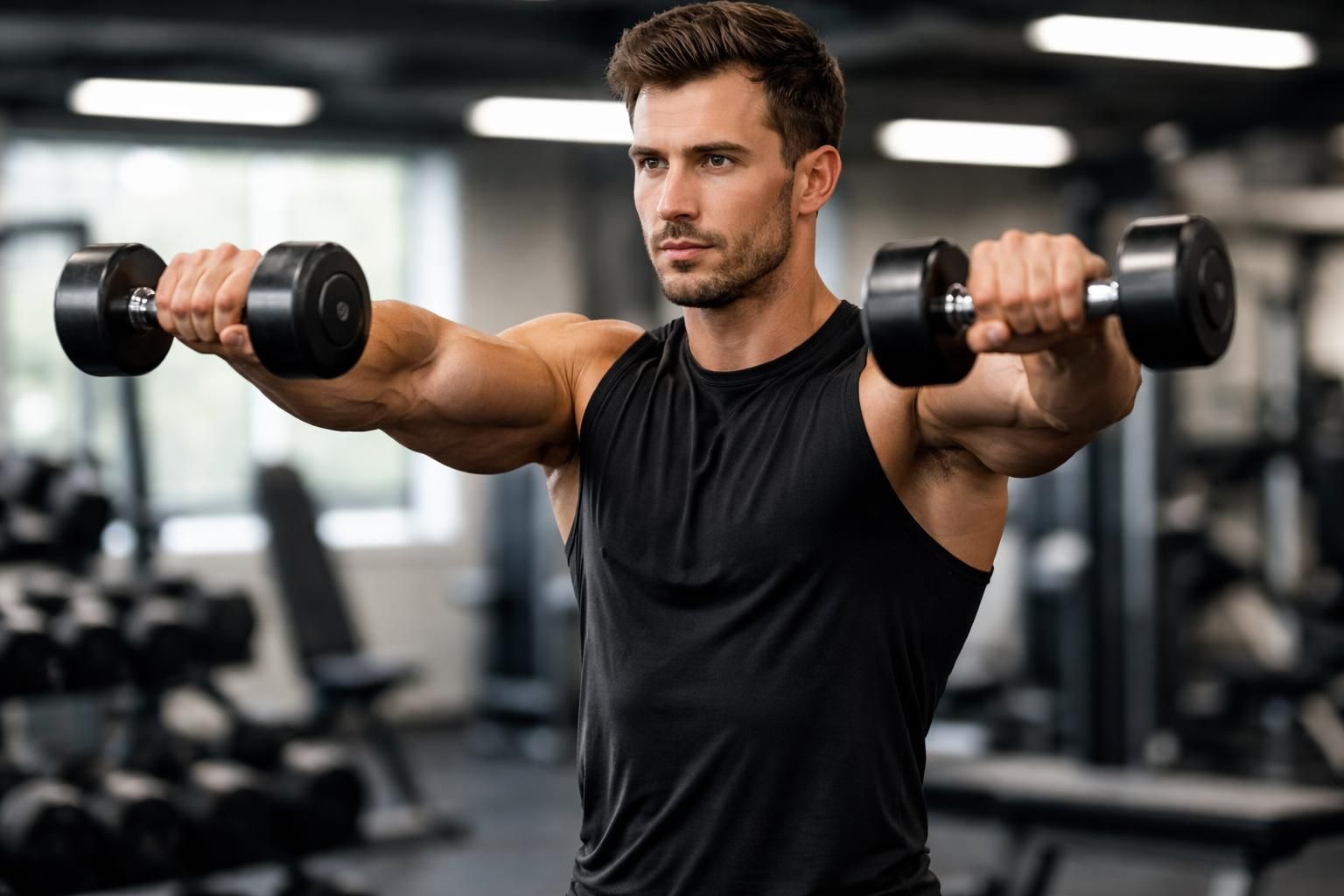 L&rsquo;élévation frontale avec haltères, un mouvement clé pour développer vos deltoïdes