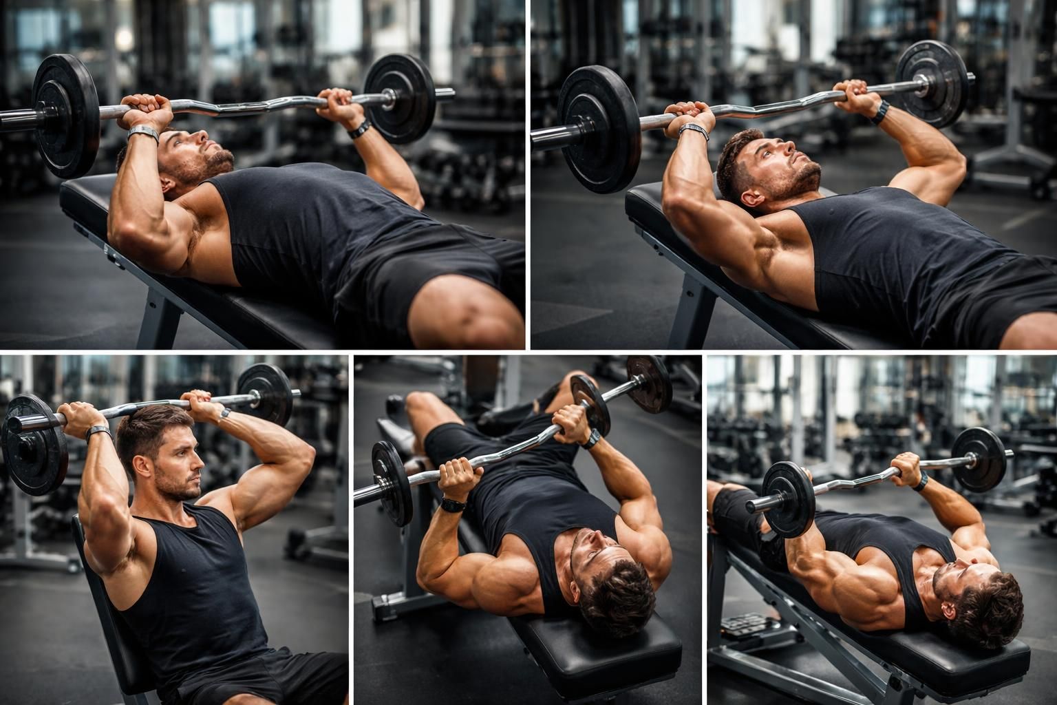 Les différentes variations du bar au front triceps pour varier vos séances
